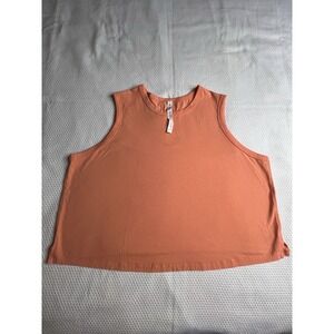 Lululemon Tank Shirt Women Plus Sz 20 Orange Sleeveless Relaxed Athletic Workout